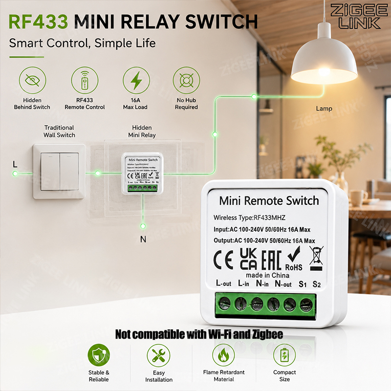Diy Home Automation System - Mini récepteur de relais intelligent RF433MHz