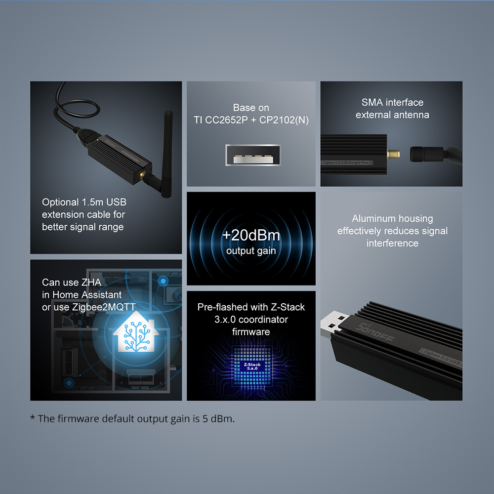 Passerelle Zigbee SONOFF 3.0 Z - Zigbee Coordinator Stick avis et prix